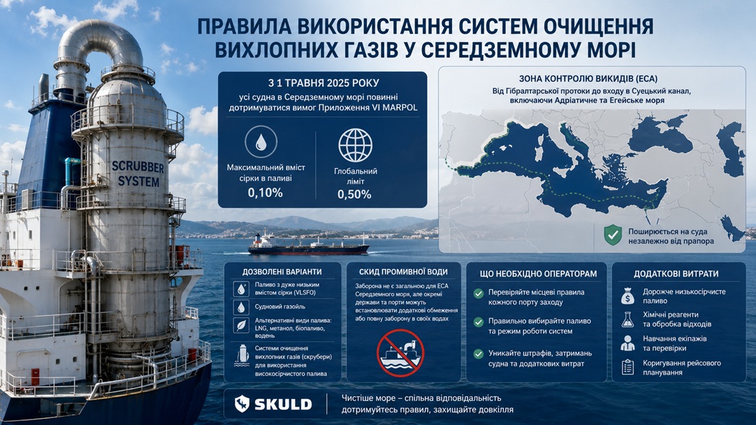 Правила використання систем очищення вихлопних газів у Середземному морі