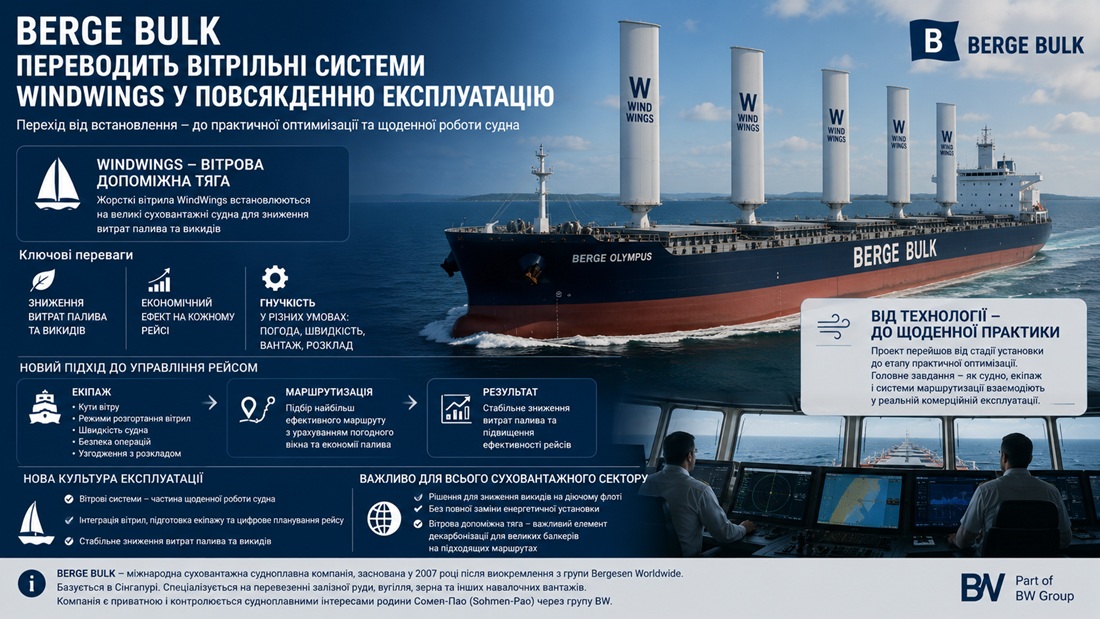 Berge Bulk переводить вітрильні системи WindWings у повсякденну експлуатацію