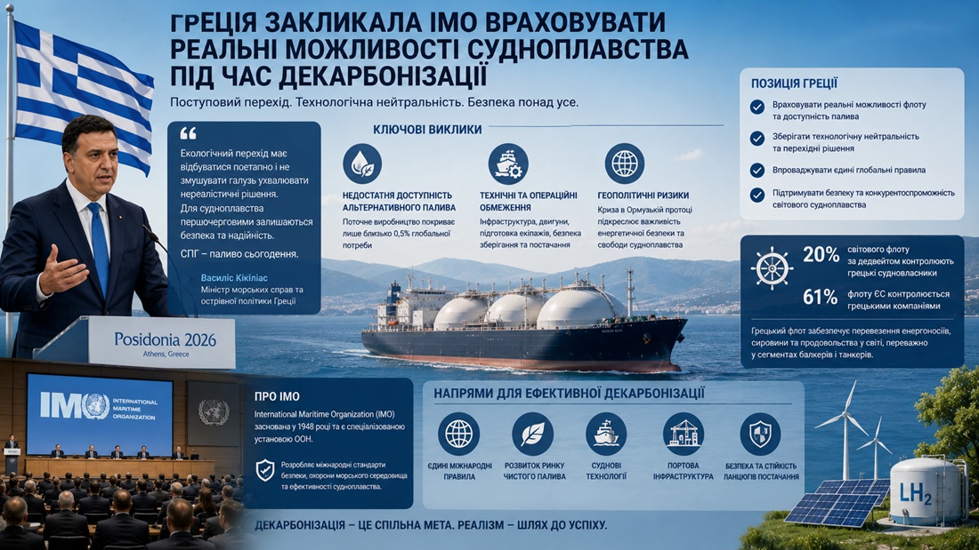 Греція закликала IMO враховувати реальні можливості судноплавства під час декарбонізації