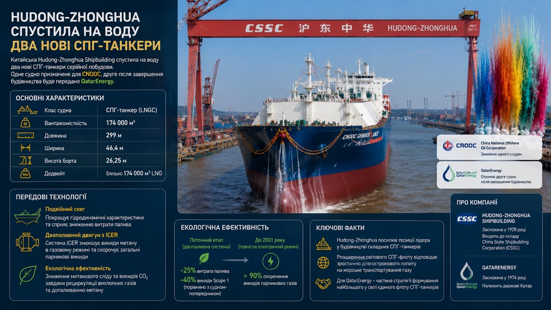 Hudong-Zhonghua спустила на воду два нові СПГ-танкери